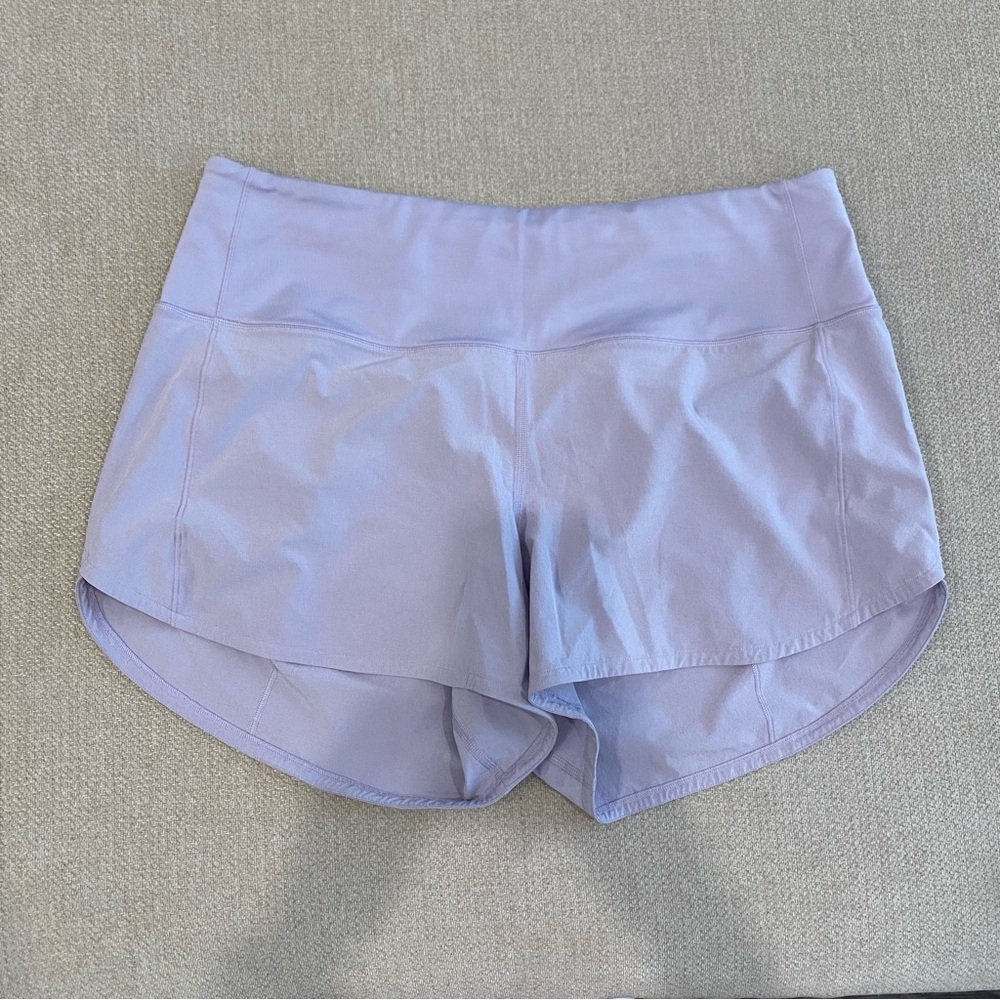 Lululemon Speed Up 4 inch Light Purple Shorts